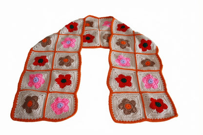 Granny square sjaal bloemen